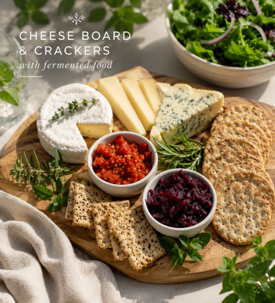 Home with cheese&crackers