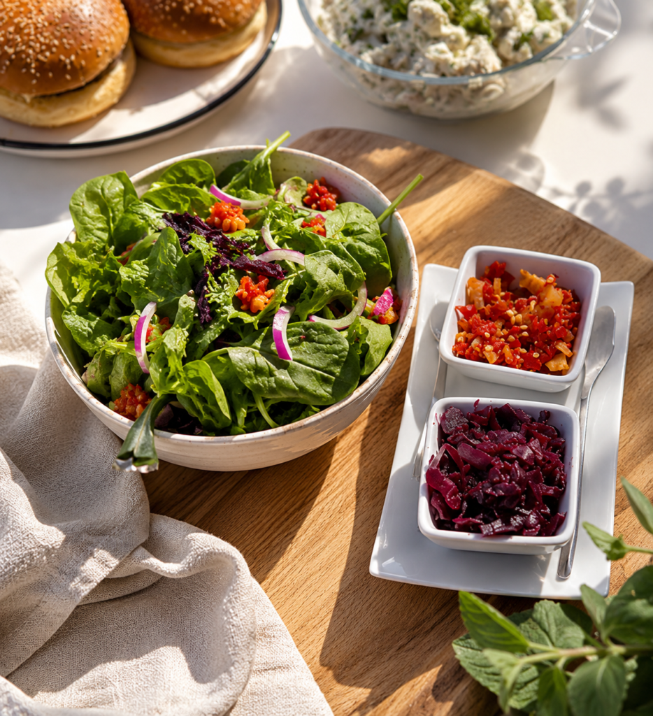 Home with salad